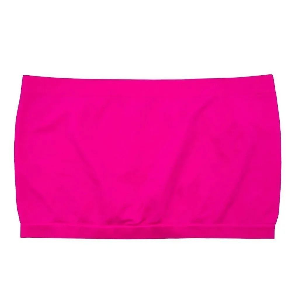 Itzon Hot Pink Stretchy Strapless Bandeau Bra One Size